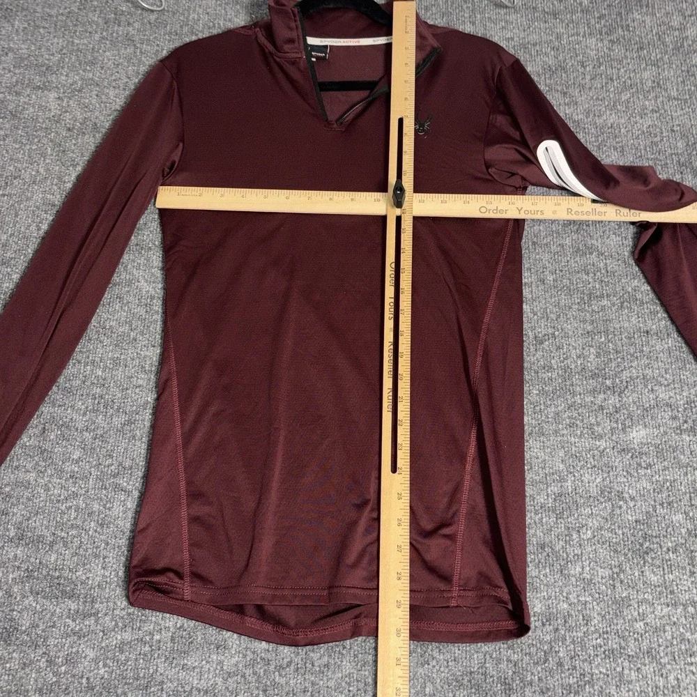 Spyder‎ Pullover Men's Small Burgundy Polyester 1/4 Zip Activewear Training
